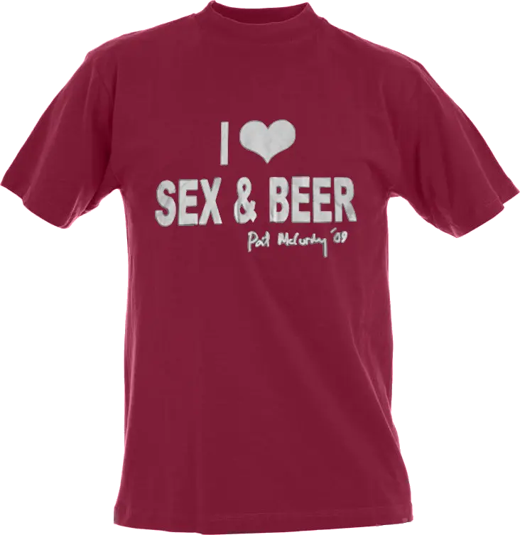 I Heart Sex & Beer in red & white