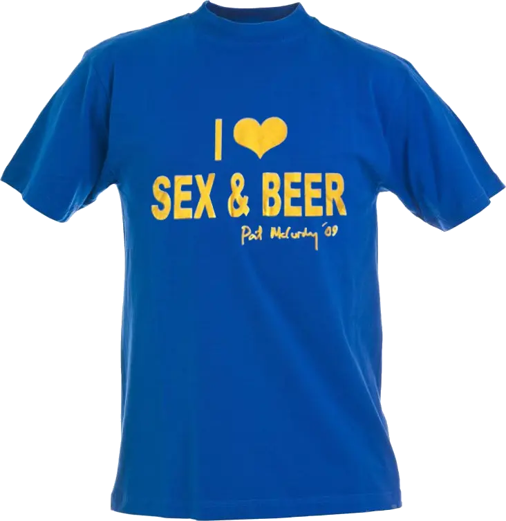 I Heart Sex & Beer in blue & yellow